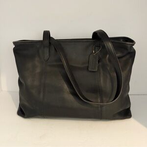 Vintage Coach Classic City tote Black Leather 9819 EUC